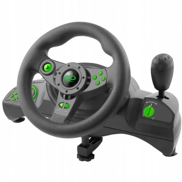 Игровой проводной руль Esperanza PC/PS3 Black/Green (EGW102)