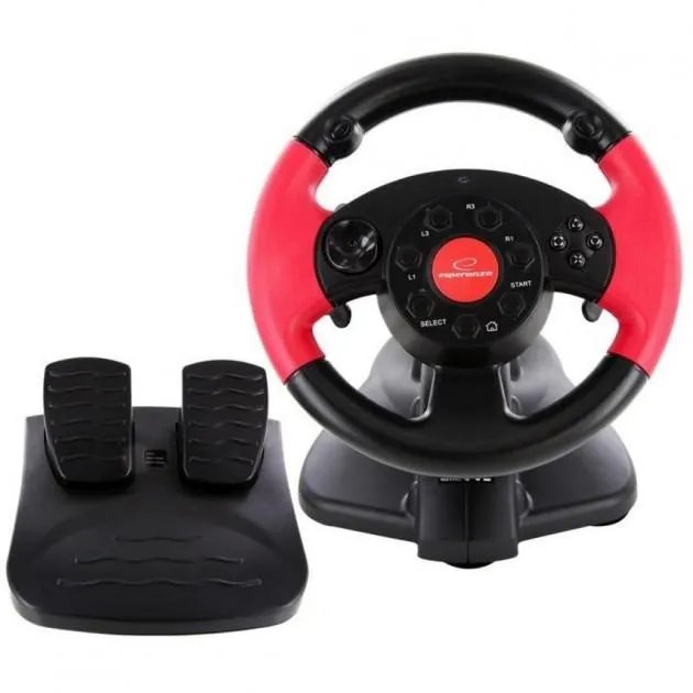 Игровой проводной руль Esperanza USB PC/PS3/PS2 Black/Red (EG103)