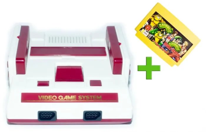 Игровая приставка Денди Джуниор 8 бит HD88 (+Battletoads 1+2: Double Dragon. HDMI, беспроводные джойстики, NTSC, поддержка картриджей Dendy)