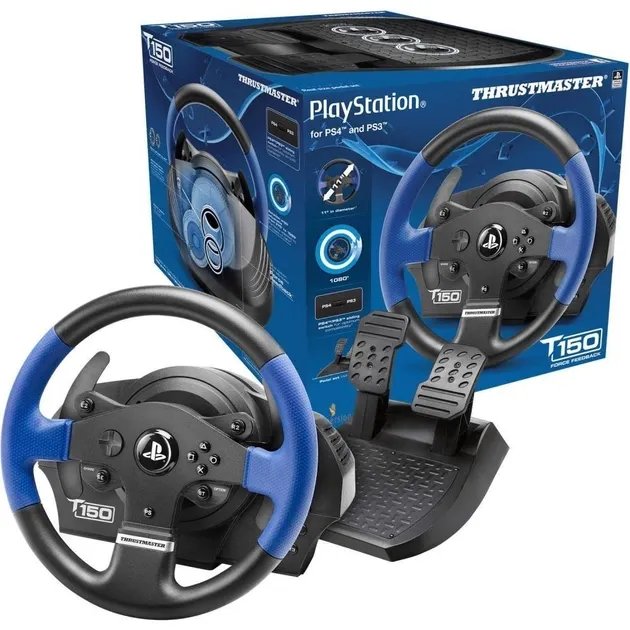Дротове кермо Thrustmaster T150 Force Feedback Official Sony licensed PC/PS4 Black (4160628)