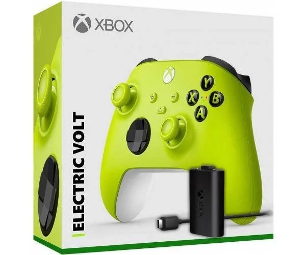 Microsoft Xbox Series X | S Wireless Controller with Bluetooth (Electric Volt) + Play & Charge kit for Xbox Series X and Xbox Series S