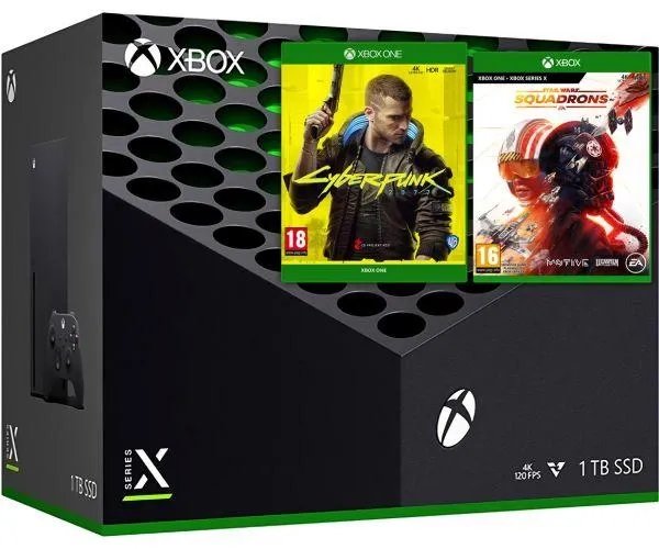 Microsoft Xbox Series X 1Tb + Cyberpunk 2077 (русская версия) + Star Wars: Squadrons (русская версия)