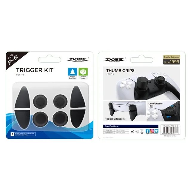 Силіконові накладки на стіки і тригери L2/R2 DOBE (trigger kit, thumb grips) для геймпада DualSense Sony PlayStation PS5 / PS5 Digital Edition
