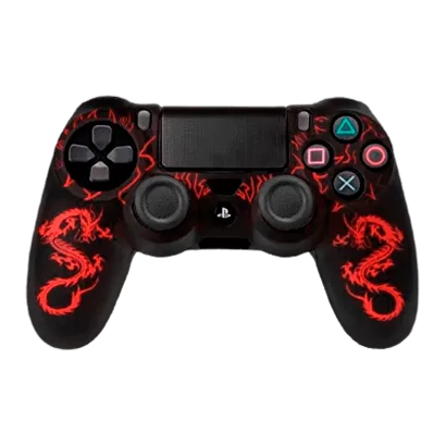 Чехол Силиконовый RMC PlayStation 4 Chinese Dragon Red Black