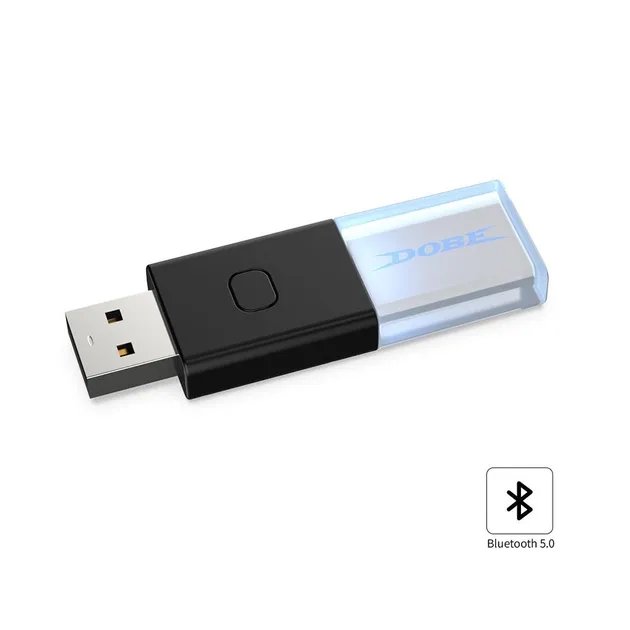 USB Bluetooth 5.0 адаптер-ресивер DOBE для геймпада DualSense консоли Sony PlayStation 5 (PS5 / PS5 Digital Edition), DualShock PS4 PRO / Slim / Fat, Microsoft Wireless Controller Xbox One / S / X, Nintendo Switch Pro
