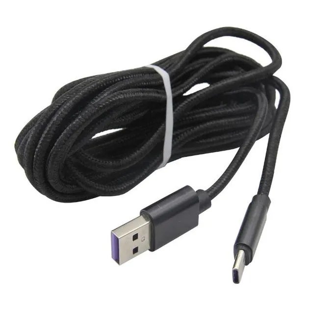 USB кабель Honson для зарядки джойстика PS5 Dualsense черный 3 метра
