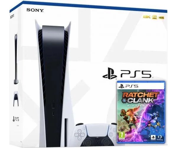 Sony PlayStation 5 White 825Gb + Ratchet & Clank: Rift Apart. Сквозь миры (русская версия)