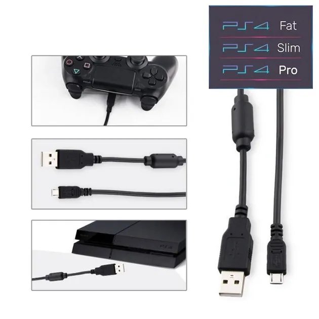 Зарядный кабель передачи данных DOBE 1.8м USB/micro USB для геймпада DualShock 4 консоли-приставки Sony PlayStation PS4 PRO / PS4 Slim / PS4 Fat