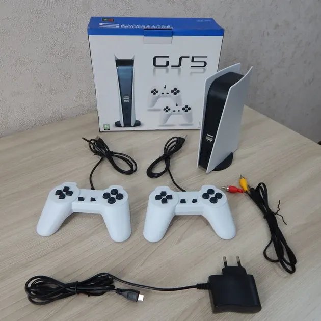 Игровая консоль с двумя геймпадами Tower GameConsole5 Детская ретро приставка для телевизора, 200 игр 8бит Денди Черно-белый