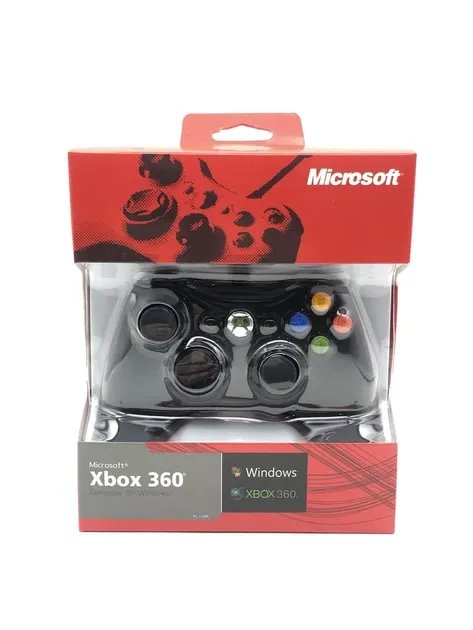 Проводной игровой геймпад для приставки Xbox 360 и PC (Чёрный) джойстик контроллер с коробкой AdlerGame (360-08)