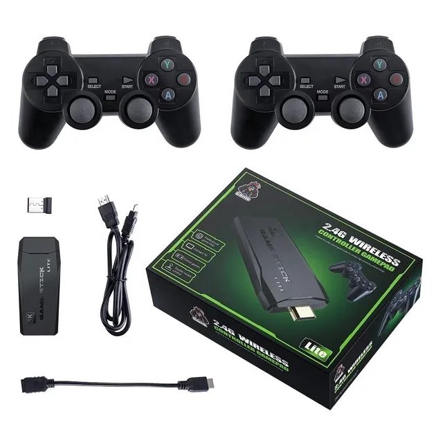 Беспроводная игровая приставка LITE GREEN HDMI 3535 игр Dendy, Sega, Аркадные игры, Game Boy, Nintendo, Atari, PlayStation 1