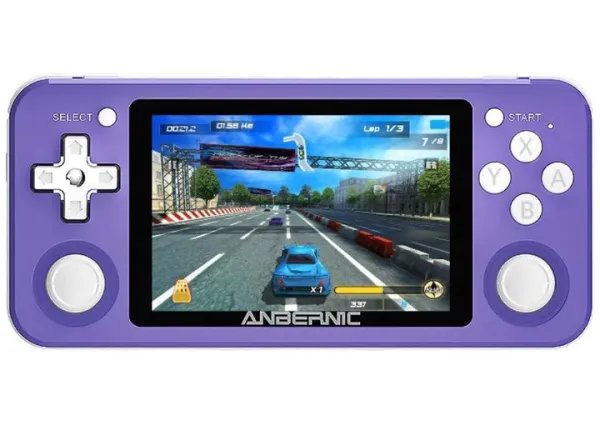 Игровая приставка портативная ретро консоль Anbernic RG351P 64 ГБ Сиреневая