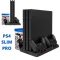 Зарядная док-станция XPRO PSCharger Dobe для PS Playstation 4 / PS4 SLIM / PRO с 2мя вентиляторами и зарядкой для 2-х геймпадов и подставкой на 16 дисков (102716472_2)