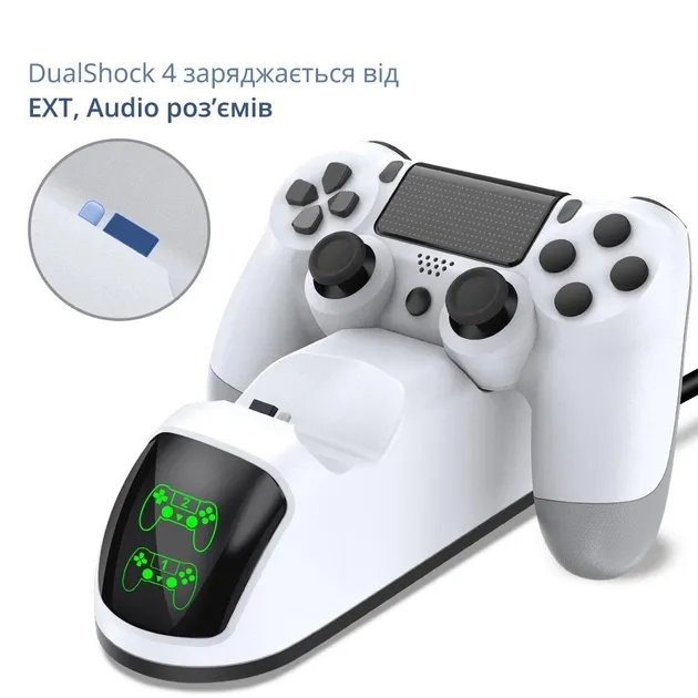 Двойная зарядная dock станция BEBONCOOL подставка для двух контроллеров Dualshock 4 Playstation PS4 PRO / PS4 Slim / PS4 Fat c LED индикаторами статуса зарядки геймпада