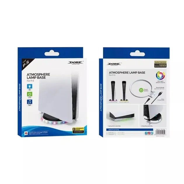 Атмосферная интеллектуальная LED лампа DOBE для подставки консоли Sony PlayStation 5 (PS5/PS5 Digital Edition)