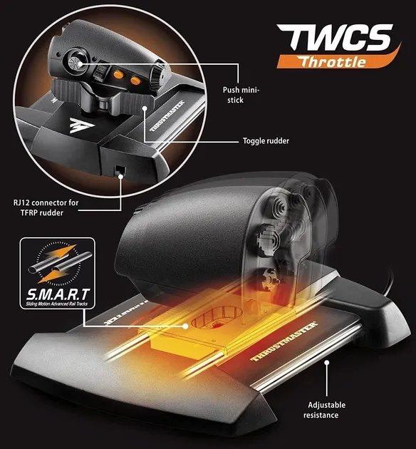 Проводной джойстик Thrustmaster T.16000M FC Flight Pack Black/Orange (2960782)