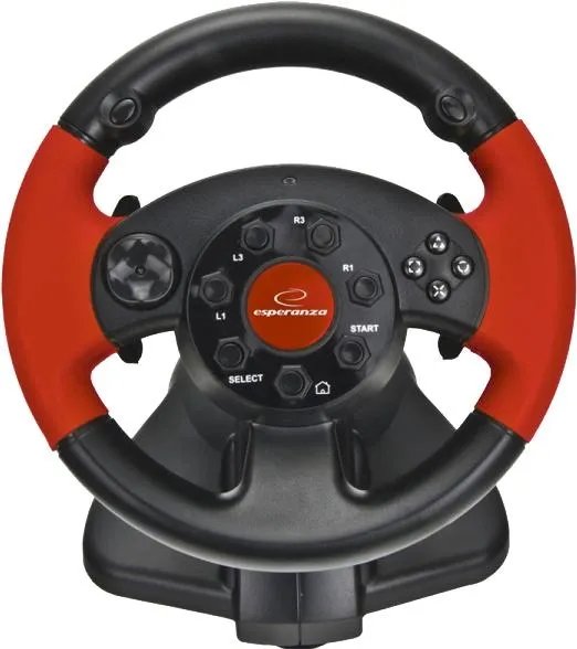 Проводной руль Esperanza USB PC/PS3/PS2 Black/Red (EG103)