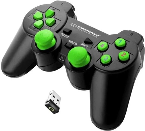 Беспроводной геймпад Esperanza Gladiator PC/PS3 Black/Green (EGG108G)
