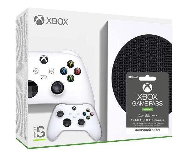 Microsoft Xbox Series S 512Gb + доп. Wireless Controller with Bluetooth (Robot White) + Xbox Game Pass Ultimate (12 месяцев)