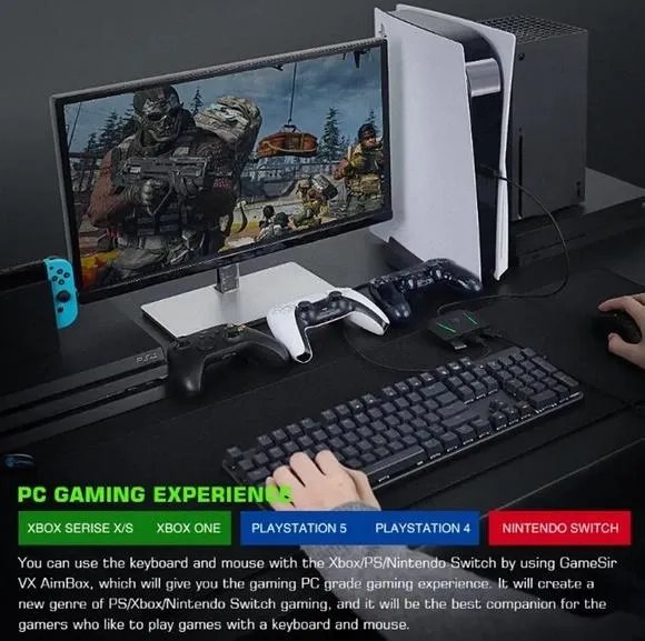 Конвертер клавиатуры и мышки LeadJoy VX2 AimBox для консолей PS4 XBOX Series Nintendo Switch