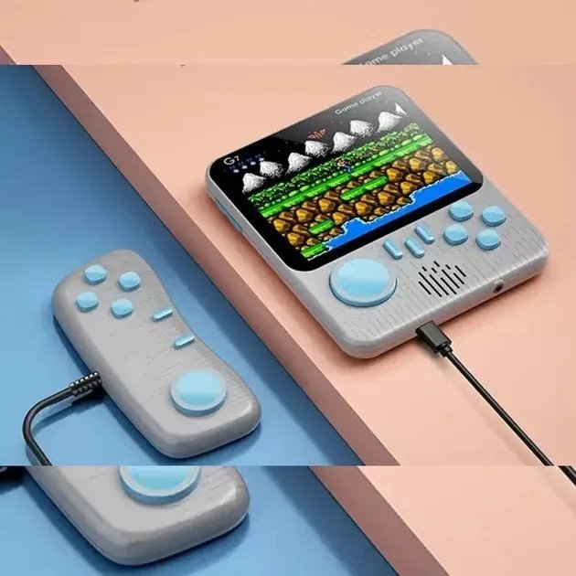 Портативная игровая ретро приставка Dendy Nintendo 8 bit консоль G7 серый