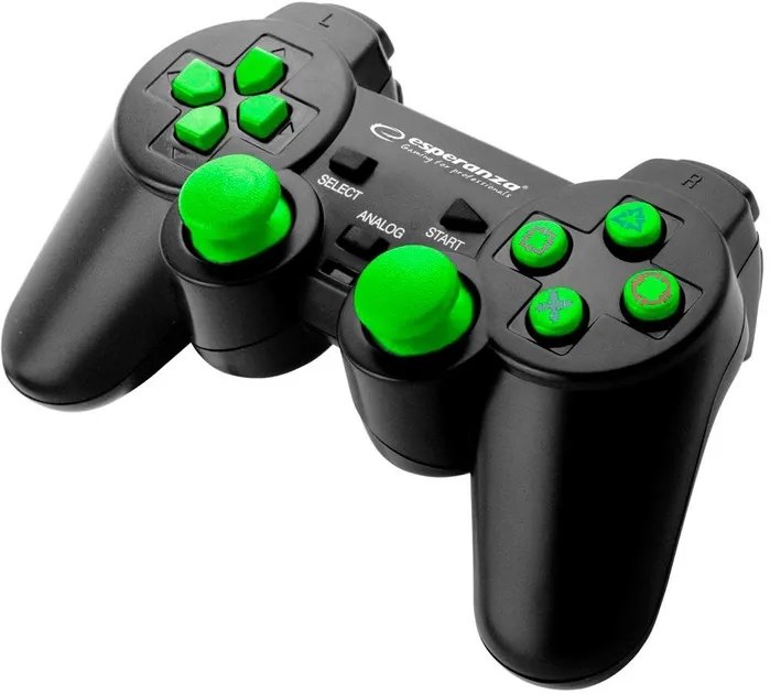 Проводной геймпад Esperanza Corsair PC, PS2, PS3 USB 2.0 Black/Green (EGG106G)