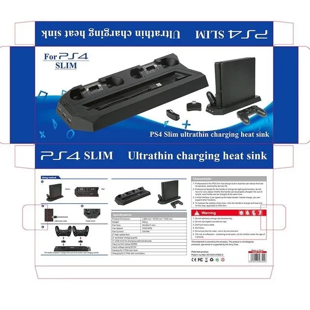 Вертикальная охлаждающая зарядная подставка DOBE для Sony Playstation 4 Slim Black