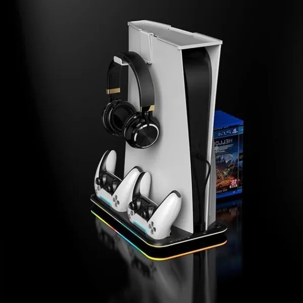 Мультифункциональная вертикальная док-станция с охлаждением и RGB подсветкой для PlayStation 5 PS VR2 Черный