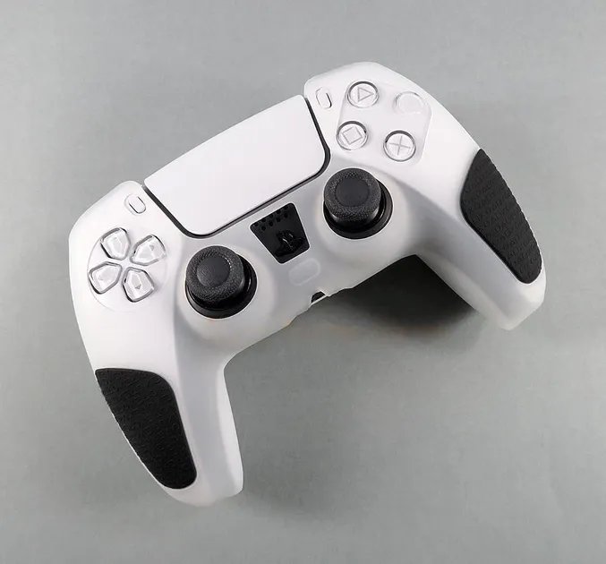 Защитный чехол из плотного силикона Alloyseed для геймпадов PlayStation 5 / DualSense / PS5 / Белый