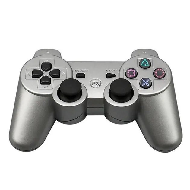 Игровой беспроводной геймпад Doubleshock PS3/PC аккумуляторный джойстик с функцией вибрации для PlayStation 3 Серебристый