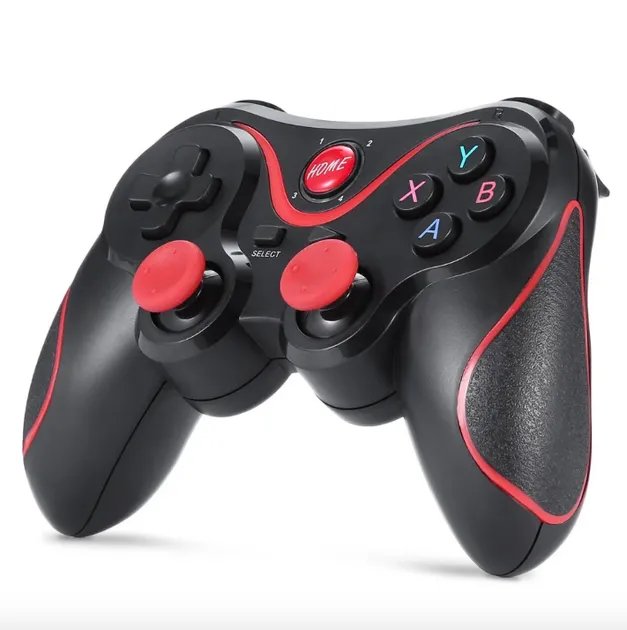 Беспроводной геймпад 30 hour Pro Bluetooth джойстик для Sony PlayStation, ПК, телевизора с держателем телефона Черный