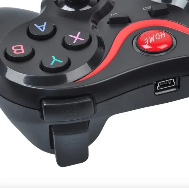 Беспроводной геймпад 30 hour Pro Bluetooth джойстик для Sony PlayStation, ПК, телевизора с держателем телефона Черный