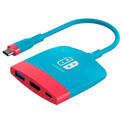 Адаптер Проводной Hagibis Switch USB-C Hub Red Blue
