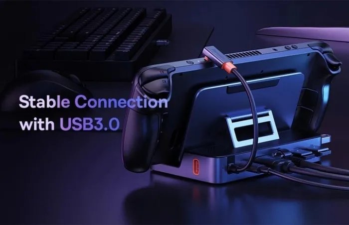 Док-станция Baseus 6в1 100W для Steam Deck|Macbook|iPad|Android (HDMI 4K/ Ethernet/ 3хUSB 3.0/ USB-C 100W)