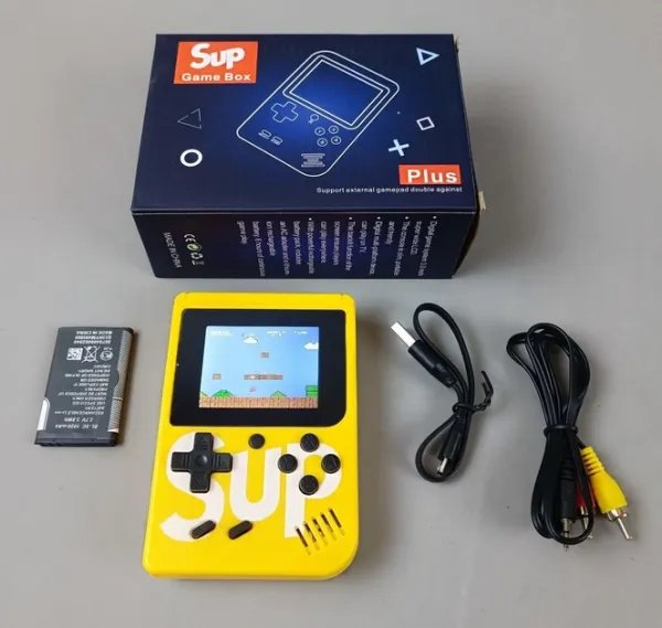 Игровая портативная детская приставка Sup C 57273 400 игр dendy 8bit желтая консоль на аккумуляторе