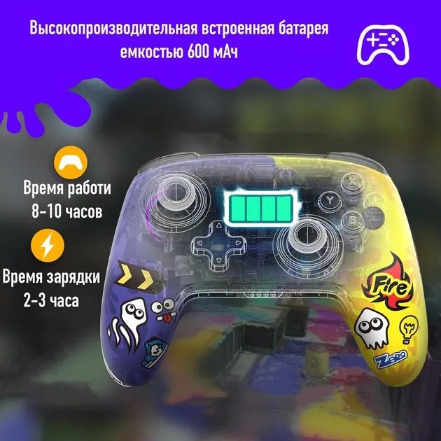 Безпроводной геймпад LINE purple Splatoon с NFC и Bluetooth для Nintendo Switch / Lite / Oled / Android / PC