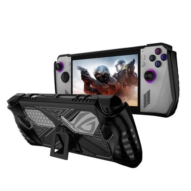 Защитный чехол бампер для Asus Rog Ally с подставкой из TPU черный