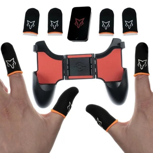 Геймерский комплект для игры на телефоне джойстик геймпад S01 напальчники Sarafox V1 4 шт + кейс PUBG Standoff