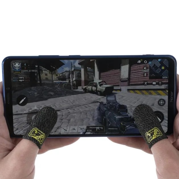 Игровые напальчники Mybuttons Classic Fiber черные для игр на телефоне pubg cod mobile пубг пабг 2 пары