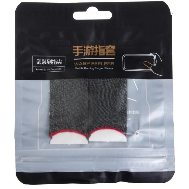 Ігрові напальчники Grey Fiber чорно червоні еластична легка версія 4 шт для гри на телефоні pubg standoff 2