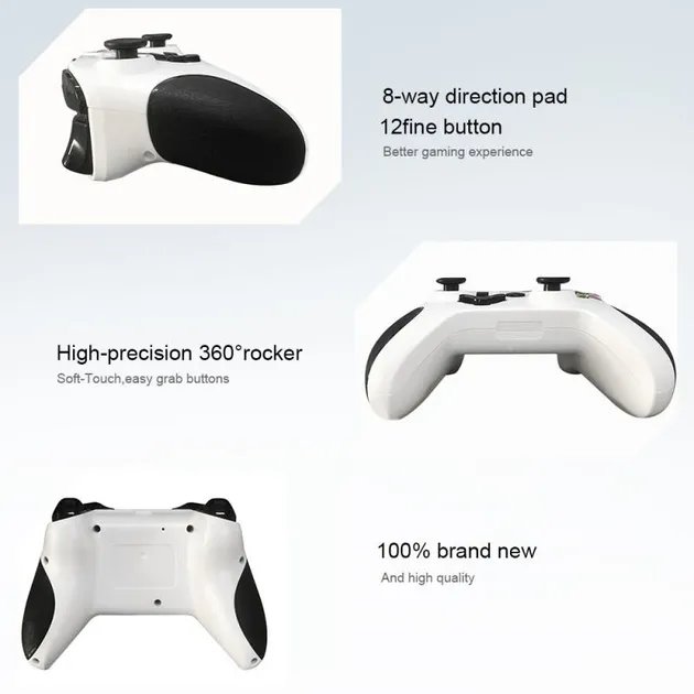 Игровой беспроводной геймпад Generic X-ONE Wireless аккумуляторный джойстик для XBox One, PlayStation 3, PC, Android White