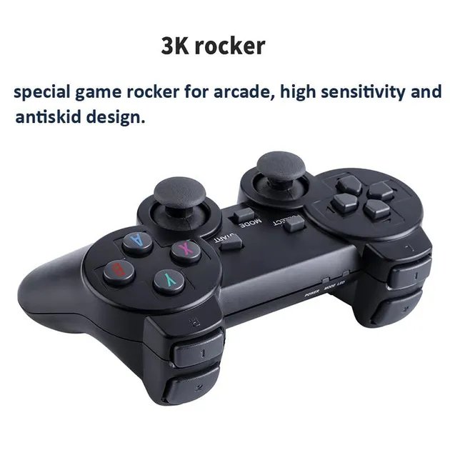 Телевизионная игровая приставка с двумя беспроводными геймпадами 2.4G Gen Game Mini Stick 4k HDMI с встроенными играми Dendy, Sega, Аркадные игры, Game Boy, Nintendo, Atari, PlayStation 1
