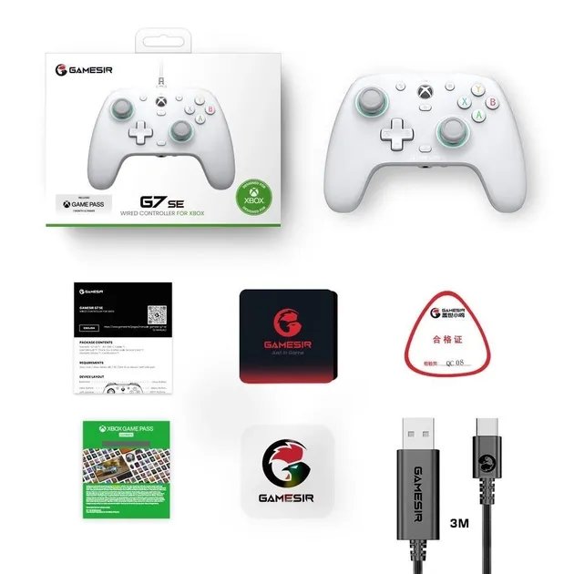 Провідний геймпад GameSir G7 SE для Xbox Series X, Xbox One та Windows 10/11 White