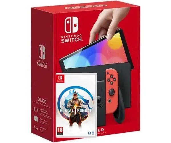 Nintendo Switch (OLED model) Neon Blue-Red + Игра Mortal Kombat 1 (русская версия)
