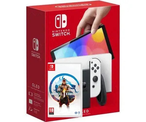 Nintendo Switch (OLED model) White + Игра Mortal Kombat 1 (русская версия)