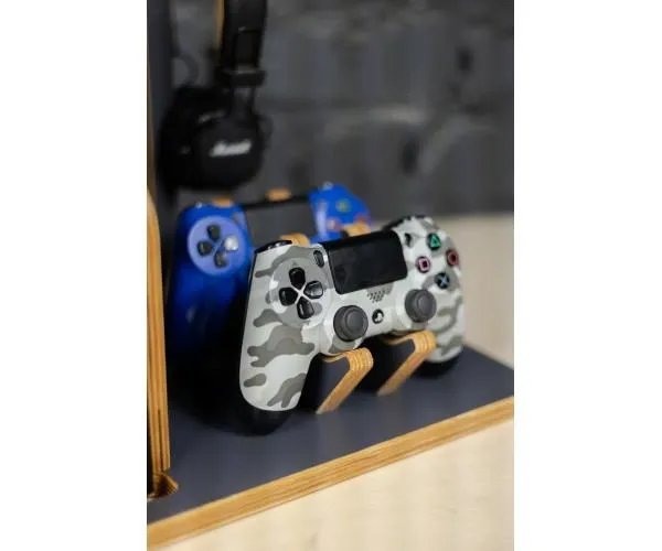 Підставка для приставки PS4 та PS5 DROM підставка для джойстиків та аксесуарів графітова підставка для навушників