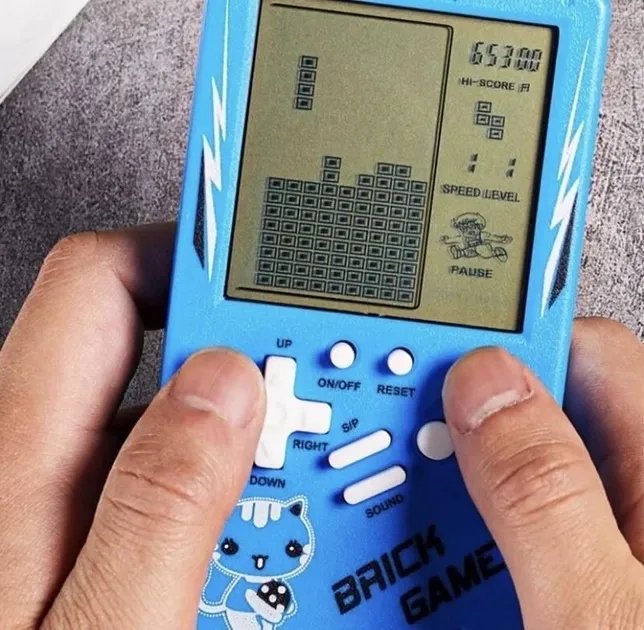 Детская игровая ретро приставка Тетрис, Синий