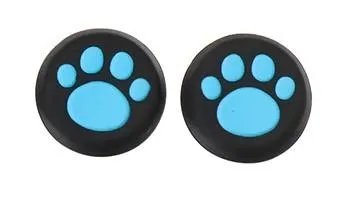 Силиконовые накладки на стики Лапки (Black/Blue) для геймпадов Sony DualShock PS4 / DualSense PS5 / Xbox Series|One (2шт.)