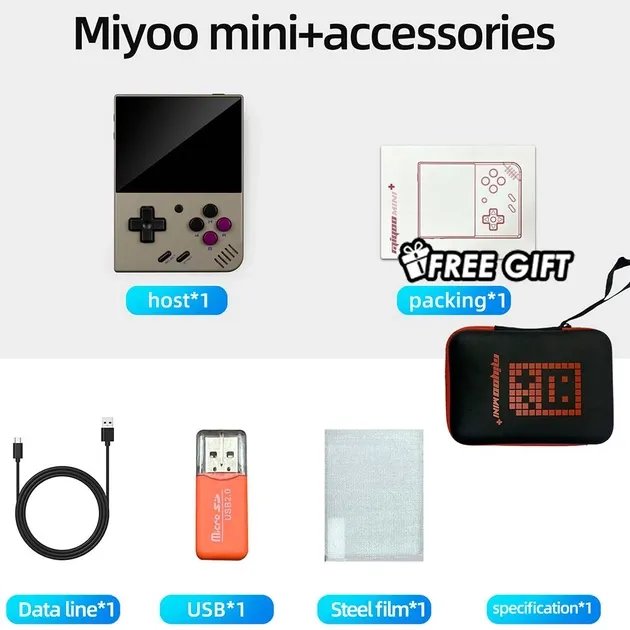 Портативная игровая приставка BauTech Miyoo Mini Plus V2 Серый (1013-124-00)