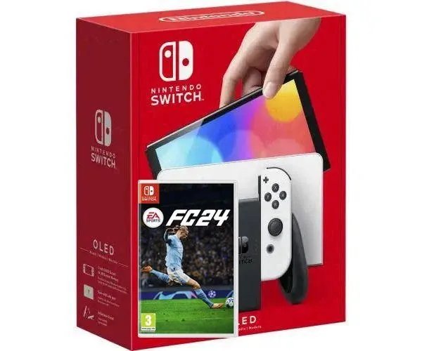 Nintendo Switch (OLED model) White + Игра EA SPORTS FC 24 (русская версия)